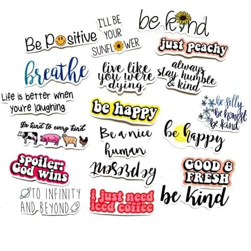 50 PCS / Pack English Letters Inspirational Text Stickers Water Cup Helmet Notebook Stationery Decorative Waterproof Stickers