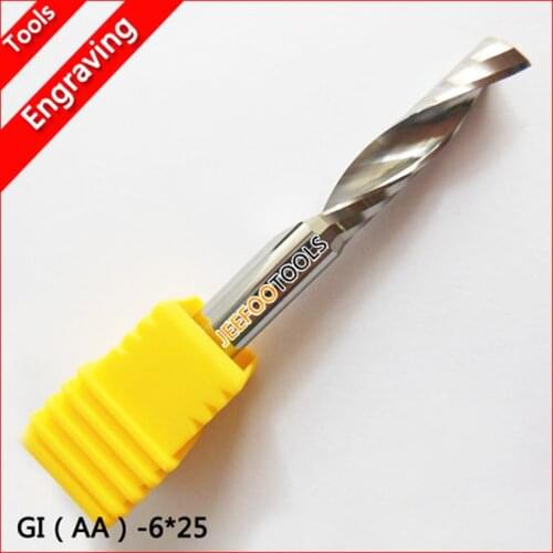 6*25mm AA Series One Spiral Flute Bits Tungsten Carbide End Mill Engraving Tool Bits, Arylic Cutter Tools, Cutting Tools