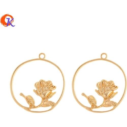 Cordial Design 30Pcs 27*30MM Jewelry Accessories/Charms/DIY Making/Genuine Gold Plating/Flower Shape/Hand Made/Earring Findings