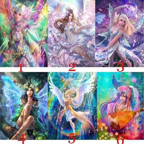 Diamond Painting Fairy Girl 5D Diy Butterfly Elf Cross Stitch Mosaic Patch Diamond Embroidery Inlaid Gift Decoration Design