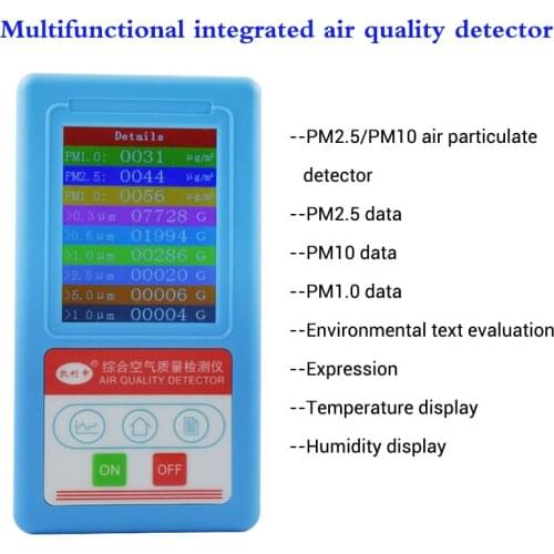 9 in 1 English menu PM1.0 PM 2.5 PM10 Gas Analyzer 9 Kinds Particles Detector Temperature Humidity Meter Gas Detector Hygrometer