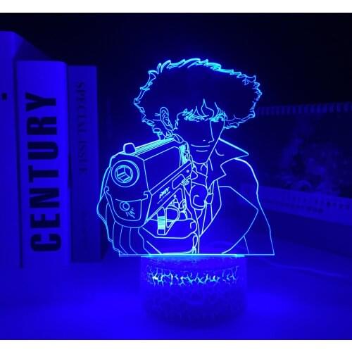 Anime Cowboy Bebop Spike 3D LED Light White Base for Kids Brithday Gift Bedroom Decor Night Light Room Desk Acrylic Lamp