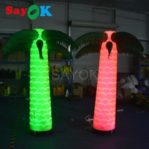 Free shipping 2m/6.5ft inflatable Palm tree Giant Inflatable led light Coconut tree Sandbeach Party Decorations Supplies