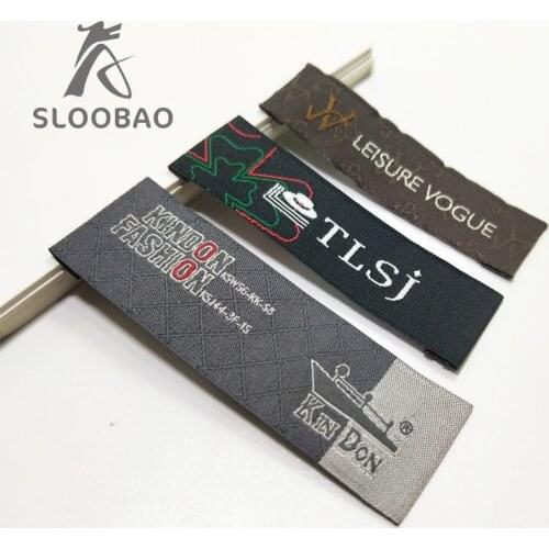 Free Shipping Customized Garment Woven labels satin woven label brand logo garment labels for clothing