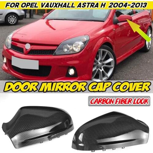 Carbon Fiber Look 2x Car Side Door Wing Rear View Mirror Cover Rearview Mirror Cover For Opel For Vauxhall For Astra H 2004-2013