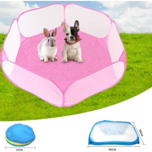 Pet Playpen Foldable Small Animals Cage Tent Pop Up Exercise Fence for Dog Cat Rabbits Hamster Portable Outdoor Yard Fence