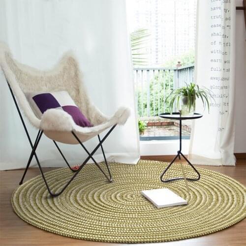 Hot Sale Woven Round Carpets For Living Room Bedroom Handmade Rug Study room Tatami Carpet Household Yoga Mat Home Decoration