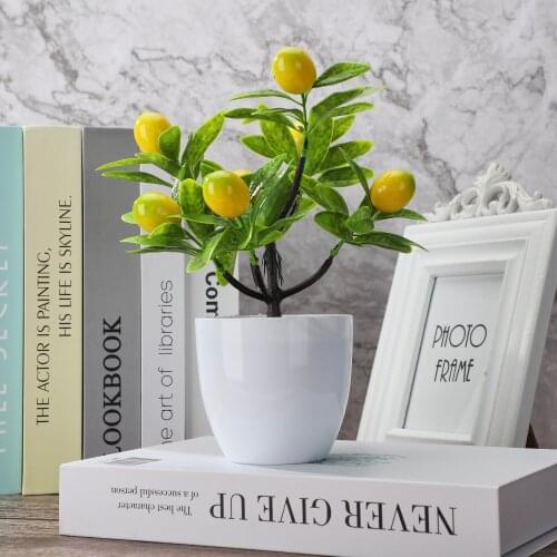 Artificial Lemon Plant Tree Topiary Potted Fake Plants For Home Party Garden Decoration Stage Centerpieces Windowsill Decoration