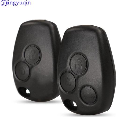 Jingyuqin 2 Buttons Car Key Shell Remote Fob Cover Case Blank Fob For Renault Dacia Modus Clio 3 Twingo Kangoo 2 No