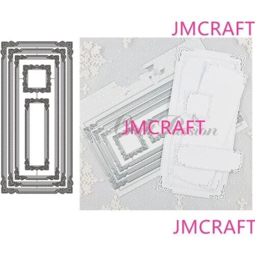 JMCRAFT 2021 New Rectangular Lace Frame Metal Cutting Dies DIY Scrapbook Handmade Paper Craft Metal Steel Template Dies