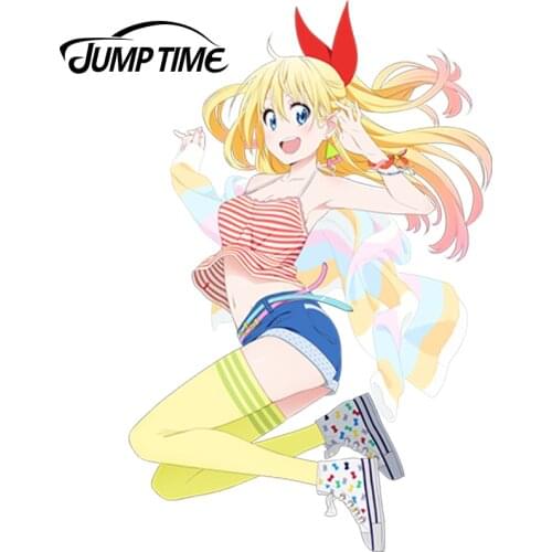 JumpTime 13cm x 8.5cm Bikini Girl Car Styling Nisekoi Kirisaki Chitoge Anime Creative Car Stickers Waterproof Accessories