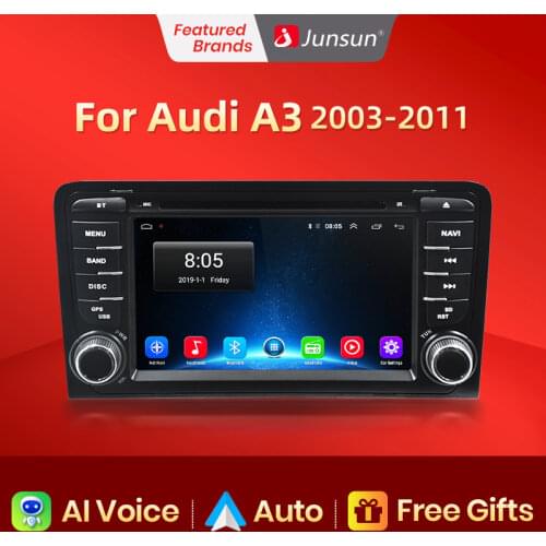 Junsun Android 10.0 DSP 2din Car Radio Multimedia Player For Audi A3 8P/8P1 8V 3-door Hatchback/S3 RS3 Sportback Navigation 2din