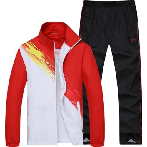 Mens Sets New Spring Autumn Sportswear Sets Training Suit 2 Piece Jacket+Pant Young Male Casual Tracksuit Asia Size L-4XL