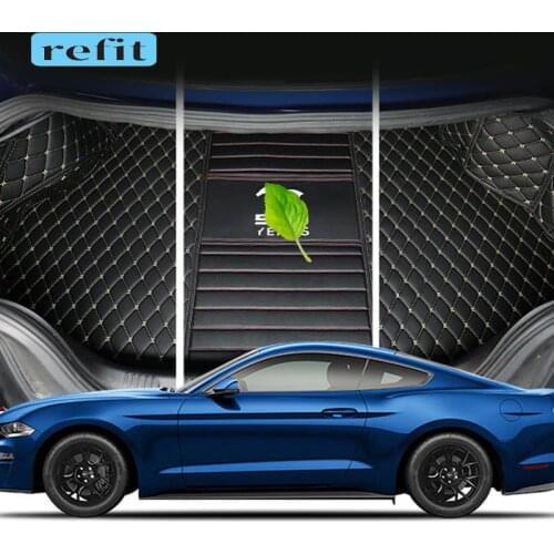 Embroidery Tail box pad Trunk mat All-inclusive tail box mat For 15-20 Ford Mustang Interior stowing tidying accessories