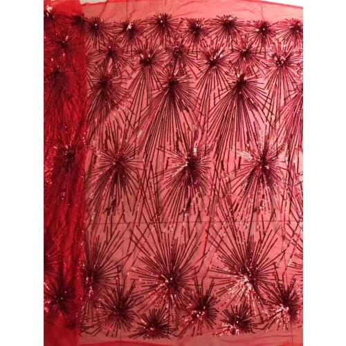 Beautiful shinny sequins Nigerian fabric new arrival African embroiderd lace fabric with YG-616