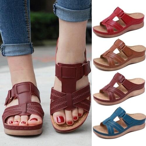 Summer Women Sandals 5 Color Premium Orthopedic Ladies Open Toe Sandals Vintage Anti-slip Breathable Casual Shoes Beach Shoes
