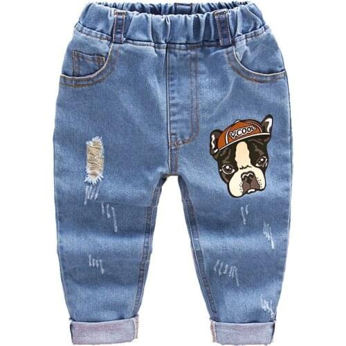 Hot Sale Fashion Brand Boys Baby Boy Warm Jeans Infantil For Spring Fall Childrens Denim Trousers Kids Dark Blue Designed Pants