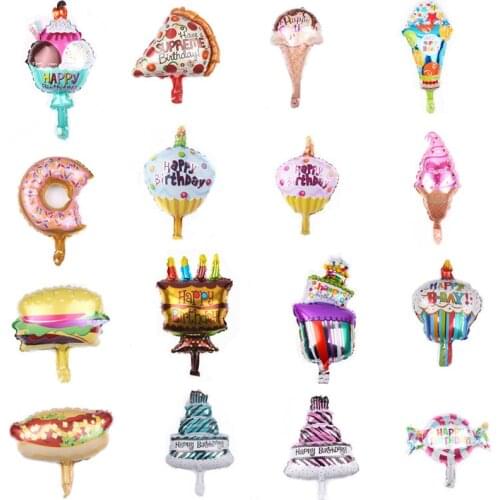 Mini cartoon birthday cake ice cream donut series aluminum film balloon childrens toy party baby shower decoration