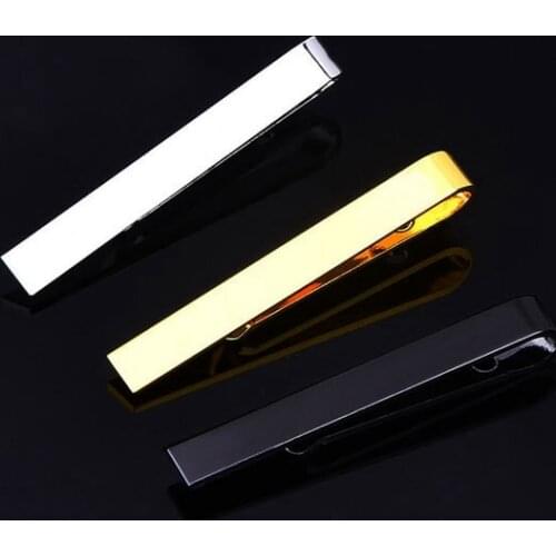 Fashion Simple Tie Clip Clasp Mens Skinny Bussiness 4.3CM Slide On Tie Pin Slim Tie