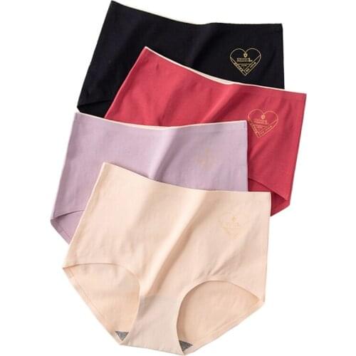 Fashion 4Pcs/lot High Waist Panties Women Soft Cotton Body Shaper Underwear Seamless Briefs Sexy Comfort Crotch Female Lingerie