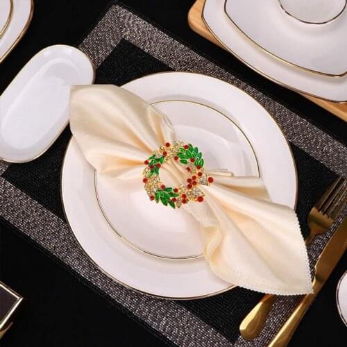 Set of 8 Napkin Ring Wreath Napkin Ring Holder for Xmas Thanksgiving Wedding Holiday Party Table Decoration