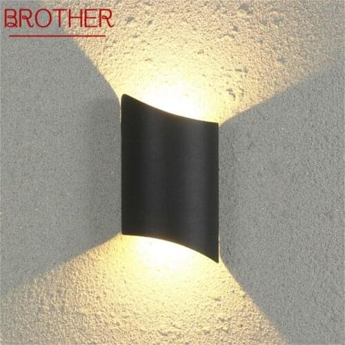 BROTHER Outdoor Sconce Light Aluminum LED Modern Patio Wall Lamp Glow Up And Down Waterproof Creative Decorative For Porch