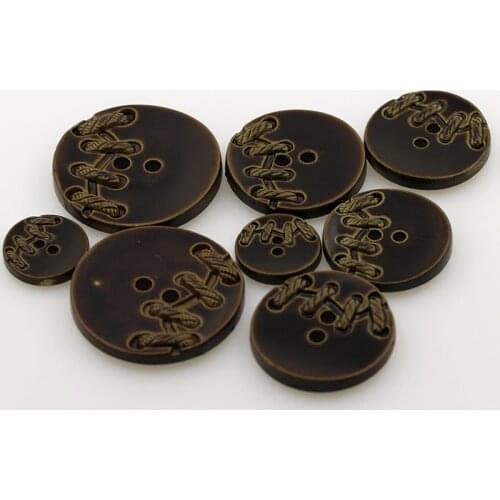 New fashion 30PCS/LOT coffee 2-Holes round Button resin vintage button plastic cloth buttons sewing accessory scrapbooking