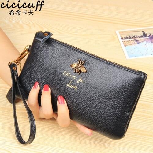CICICUFF 2020 New Fashion Genuine Leather Women Day Clutches Famous Brand Long Wallets Ladies Coin Purse Clutch Purse Money Bag