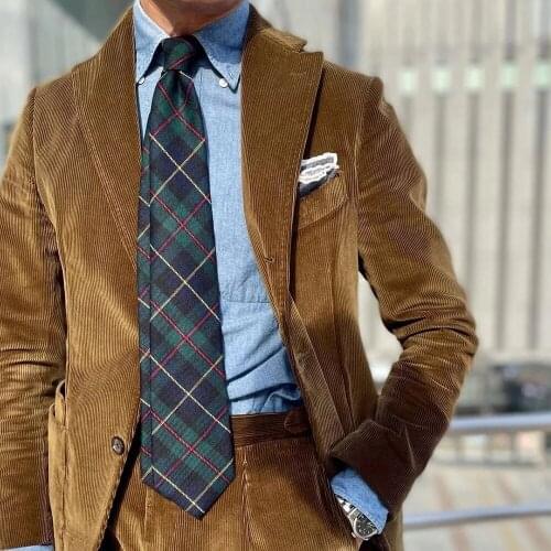 New Arrival Retro Men Suit Peak Lapel Business Casual Tuxedo 2 Piece(Jacket+Pant)Custom Made