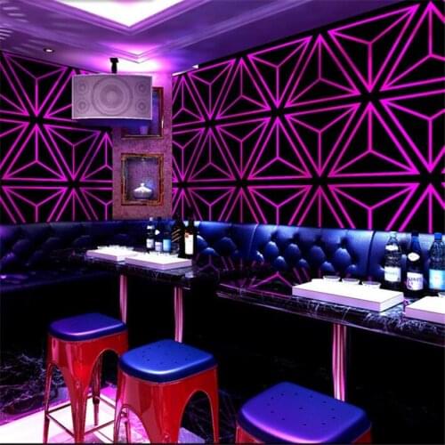 Beibehang Creative ktv wallpaper karaoke hall flashing wall covering 3d reflective special bar theme box corridor hallway обои
