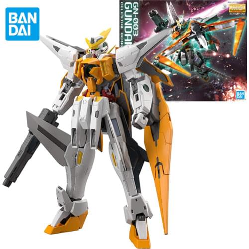 Bandai Original Gundam MG 1/100 GN-003 Gundam Hyrios Anime Figures Assembly Robot Model Action Figure Kids Toys for Boys Gifts