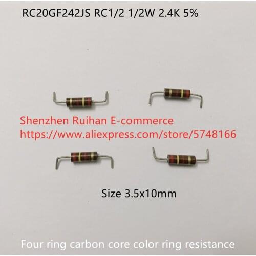 Original new 100% RC20GF242JS RC1/2 1/2W 2.4K 5% four ring carbon core color ring resistance 3.5x10mm (Inductor)