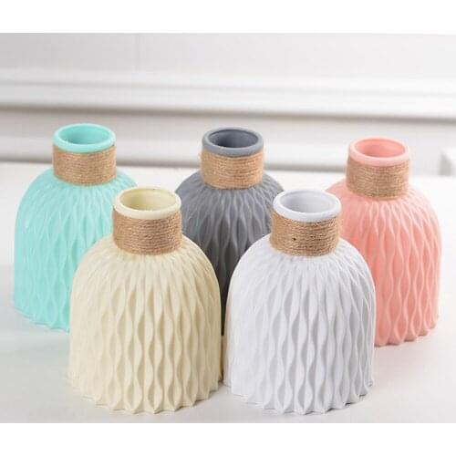 Plastic Vases Home Decor Anti-ceramic Vases Imitation Rattan Flower Vase European Wedding Modern Decorations Unbreakable Basket