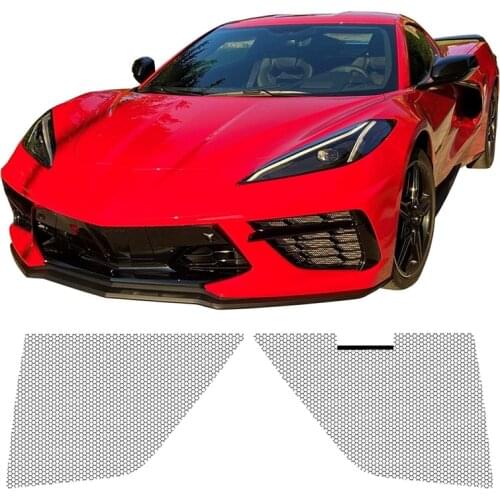 Car Front Bumper Radiator Vent Mesh Grille Fog Light Cover Honeycomb Net for Chevy Corvette C8 2020 2021 52711-04010