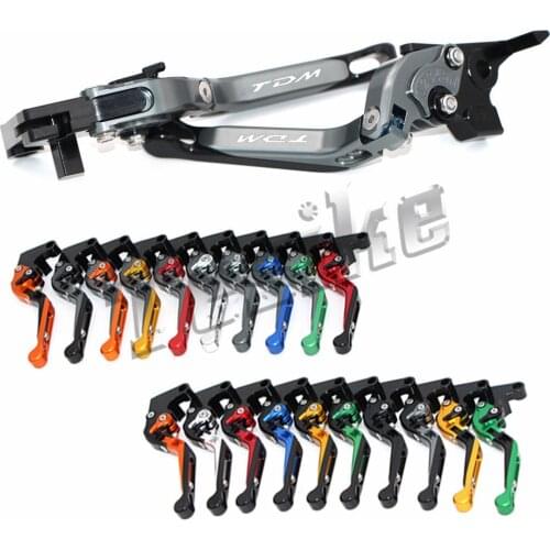 CNC Brake Clutch Levers Motorcycle For Yamaha TDM 900 TDM900 2012 2013 2014 Foldable Extendable Logo (TDM)