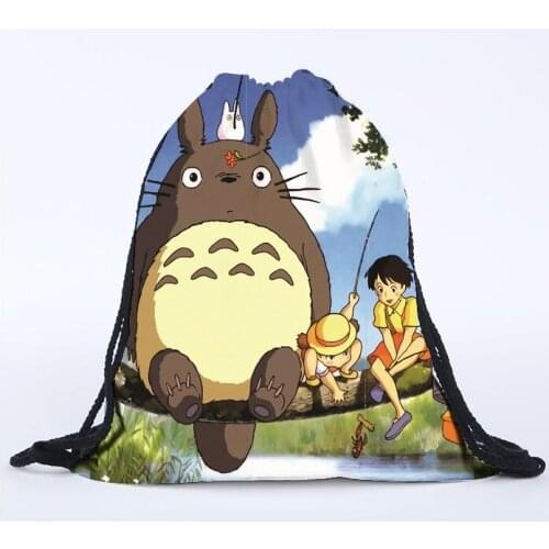 2021 escolar backpack 3D printing travel softback man women mochila feminina Totoro drawstring bag mens backpacks 38*32 cm