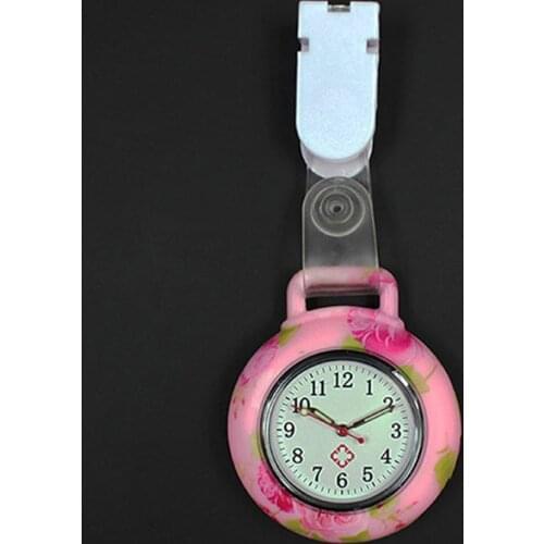 Nurses Doctor Quartz Fob Watch Silicone Case Band Pocket Watch -MX8