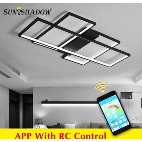 Modern Led Chandelier Black Metal Ceiling Chandellier Lighting Luminaires for Living room Dining room Bedroom Corridor Light 50W