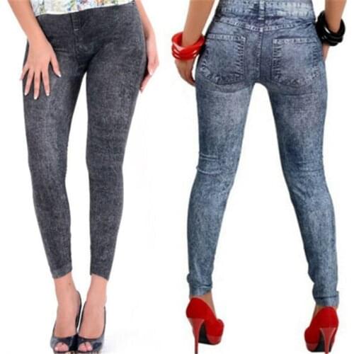 Super Cheap Fashion High Waist Blue Jeans Women Sexy Fitness Leggings Skinny Trousers Denim Stretchy Pencil Pants