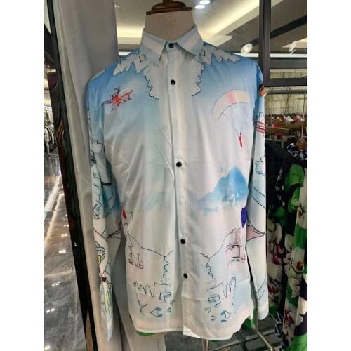 UK0495 Fashion Mens Shirts 2021 Runway Luxury famous Brand European Design party style Mens Clothing