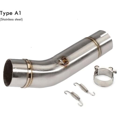 Universal 51mm Motorcycle Exhaust middle pipe Link Pipe Stainless steel for HONDA CB400 Full System cb 400 exhaust Slip-On