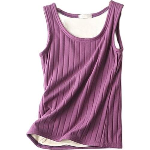 Spring Women Fashion Warm Plus Size Vest Based Sleeveless Tank Tops Female Thick Velvet Vests Tanks Tees Bottomings Lingerie