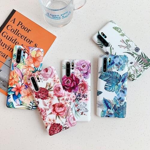 LOVECOM Vintage Flower Leaves Phone Case For Samsung S20 S10 S9 S8 Plus Note 20 10 9 Note 10 Pro Case Matte Soft IMD Back Cover