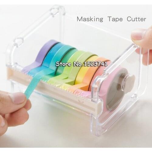1 PC Japanese Stationery Masking Tape Cutter Washi Tape Storage Organizer Cutter Office Tape Dispenser Office Supplies