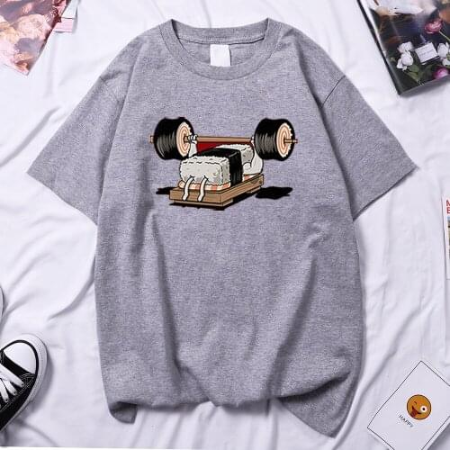 Comics Sushi Cartoon Funny Prints Women T Shirt Hip Hop Trendy T-Shirt Comfort Brand T-Shirts 2021 Spring New Women T-Shirt