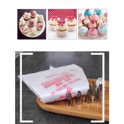 20pcs Small/Large Size Disposable Pastry Piping Bag Icing Nozzle Fondant Cake Cream Bag Decorating Psatry Tip Tools Bakeware