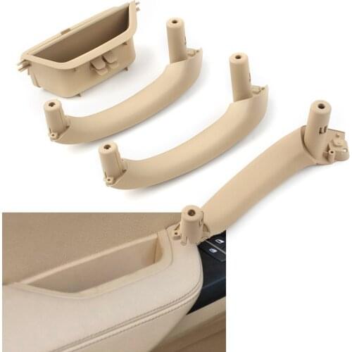 4Pcs Beige Inner Door Panel Handle Cover Interior Door Pull Trim RHD For BMW X3 X4 F25 F26 2011 2012 2013 2014 2015 2016 2017