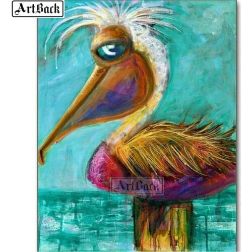 ARTBACK 5d diy diamond painting bird animal color cross stitch 3d diamond mosaic landscape sticker crafts