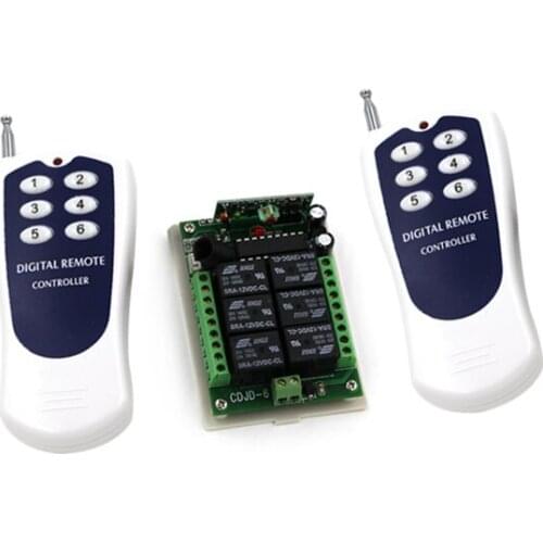 Free Shipping New DC12V 6CH RF Wireless Remote Control Switch System 2* 500M Range transmitter & 1* 6 Channel receiver SKU: 5433