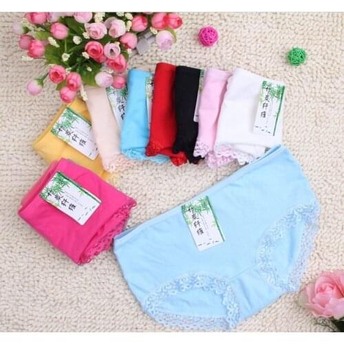 Free shipping! Womens lace underwear sexy soft panties 100%cotton briefs many different colors XL